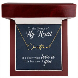 To the Owner of My Heart Personalized Gold Tone Name Necklace Custom Name Gift